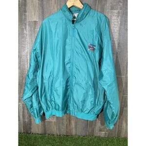 Vintage Carnival Cruise Windbreaker Jacket Teal Nylon Men's Large Retro‎